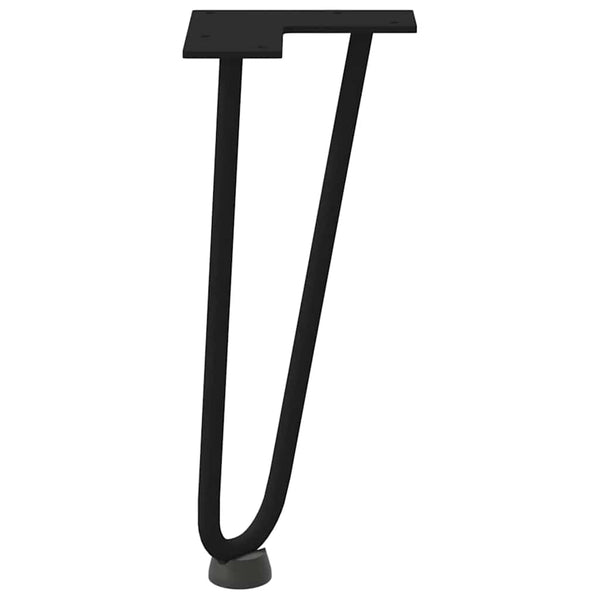 Mardini Tischbeine Schwarz Haarnadelbeine 30 cm (4 Stück massiver Stahl)