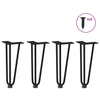 Mardini Haarnadel Tischbeine schwarz 30cm (4 Stück massiver Stahl)
