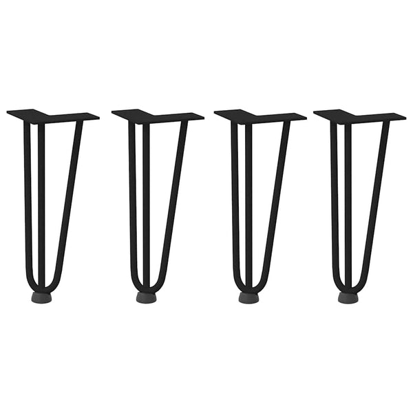 Mardini Haarnadel Tischbeine schwarz 30cm (4 Stück massiver Stahl)