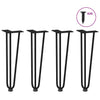 Mardini Tischbeine Schwarz Haarnadel 42cm (4 Stück massiver Stahl)