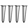 Mardini Tischbeine Schwarz Haarnadel 42cm (4 Stück massiver Stahl)
