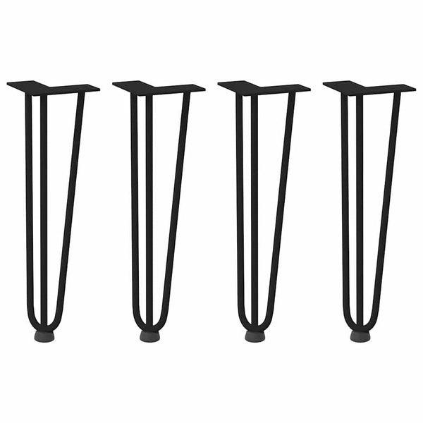 Mardini Tischbeine Schwarz Haarnadel 42cm (4 Stück massiver Stahl)