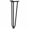 Mardini Tischbeine Schwarz Haarnadel 42cm (4 Stück massiver Stahl)