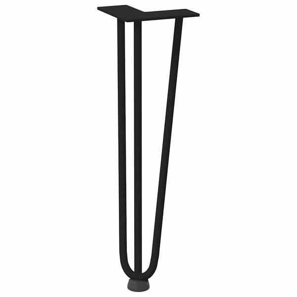 Mardini Tischbeine Schwarz Haarnadel 42cm (4 Stück massiver Stahl)