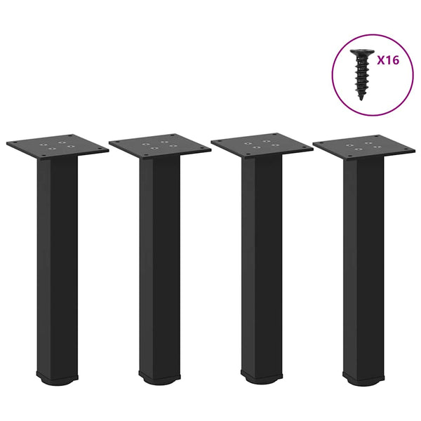 Schwarze Sofatischbeine Mujdedin 42-44 cm (4 Stück Stahl)