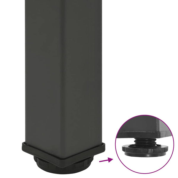 Anthrazit Couchtischbeine Mujdedin 42-44cm (4 Stück, Stahl)