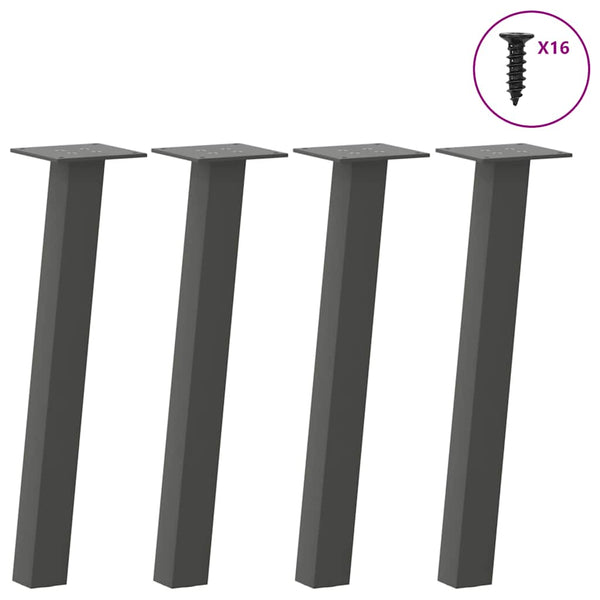 Sofatischbeine Cheryl Anthrazit 42cm (4 Stk. Stahl)