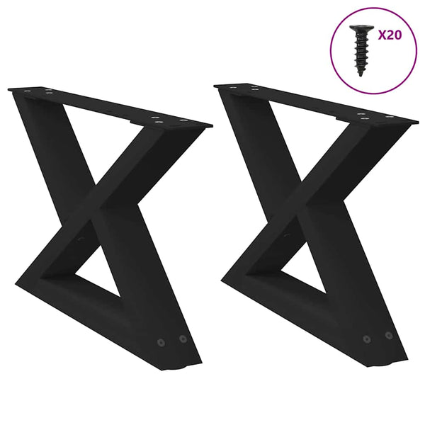 Musta sohvapöydän jalat Ghida 50x(30-31,3)cm (2 kpl teräs)