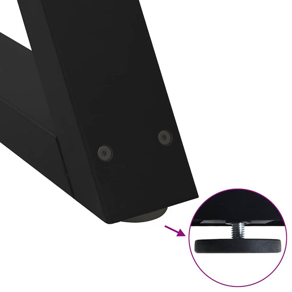 Musta sohvapöydän jalat Ghida 50x(30-31,3)cm (2 kpl teräs)
