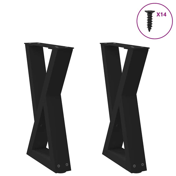Musta sohvapöydän jalat Ghida 28x(42-43,3)cm (2 kpl teräs)