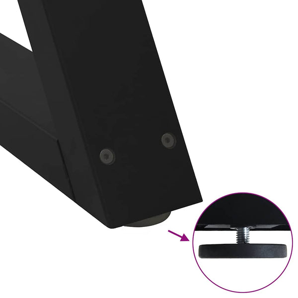 Musta sohvapöydän jalat Ghida 28x(42-43,3)cm (2 kpl teräs)