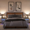 Grauer Nachttisch mit LED-Beleuchtung Tg (2 Stk. Sonoma-Holz)