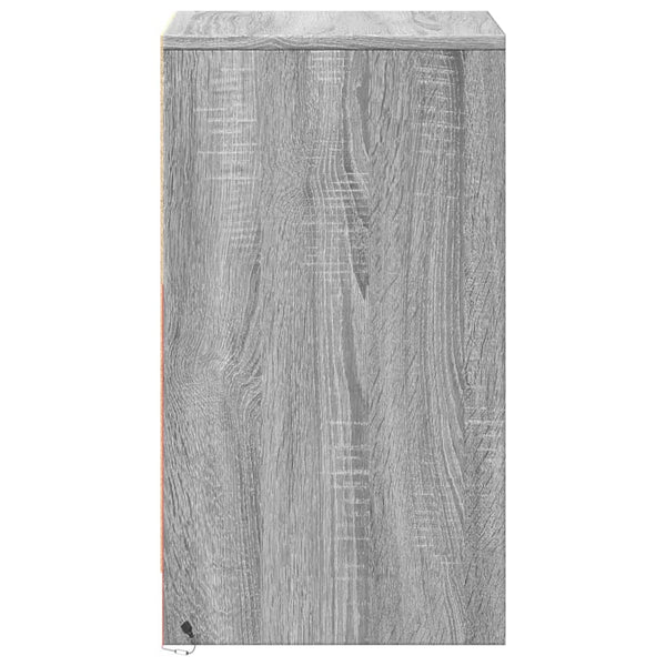 Grauer Nachttisch mit LED-Beleuchtung Tg (2 Stk. Sonoma-Holz)