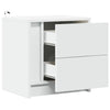 Weißer Nachttisch mit LED-Beleuchtung Tanja (Holz)
