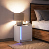 Weißer Nachttisch mit LED-Beleuchtung Tanja (Holz)