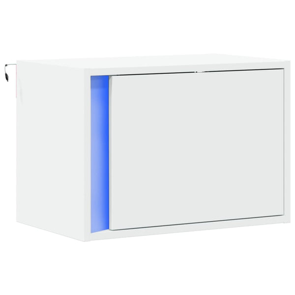 Weißer Wand-Nachttisch Ananda (mit LED-Beleuchtung)