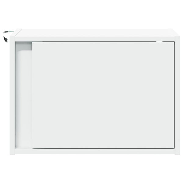 Weißer Wand-Nachttisch Ananda (mit LED-Beleuchtung)