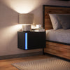 Schwarzer, an der Wand montierbarer Nachttisch Ananda (mit LED-Beleuchtung)