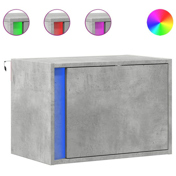 Wandmontierter Nachttisch Ananda aus Beton (mit LED-Beleuchtung)