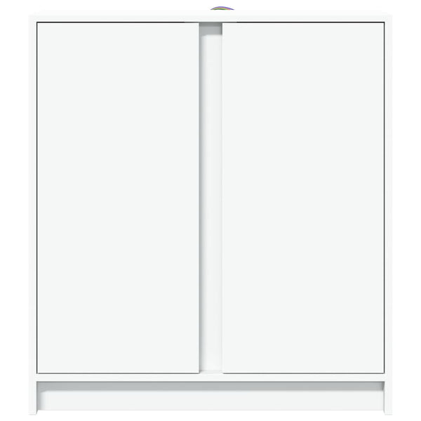 Valkoinen senkki led-valoilla Sarmisegetuza 77x34x85cm (puinen)