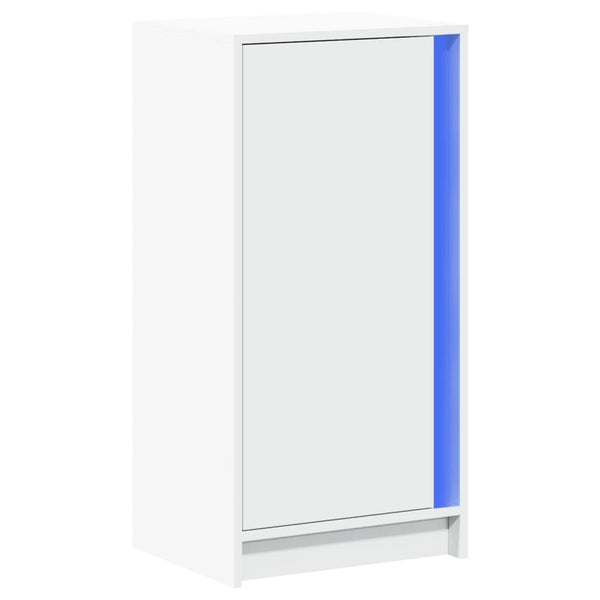 Valkoinen senkki led-valoilla Iovuta 42,5x34x85cm (puinen)