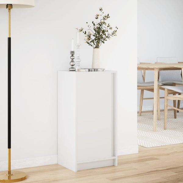 Valkoinen senkki led-valoilla Iovuta 42,5x34x85cm (puinen)