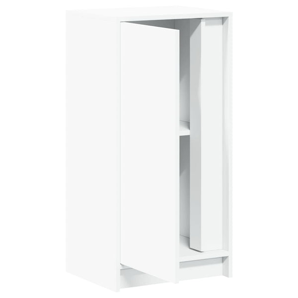 Valkoinen senkki led-valoilla Iovuta 42,5x34x85cm (puinen)