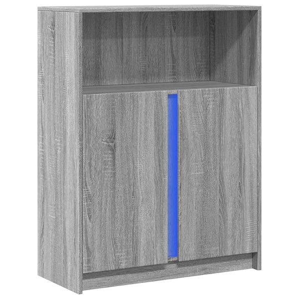Harmaa senkki led-valoilla Artansa 77x34x100cm (puinen)