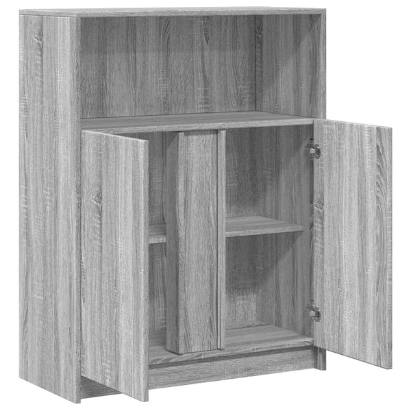 Harmaa senkki led-valoilla Artansa 77x34x100cm (puinen)