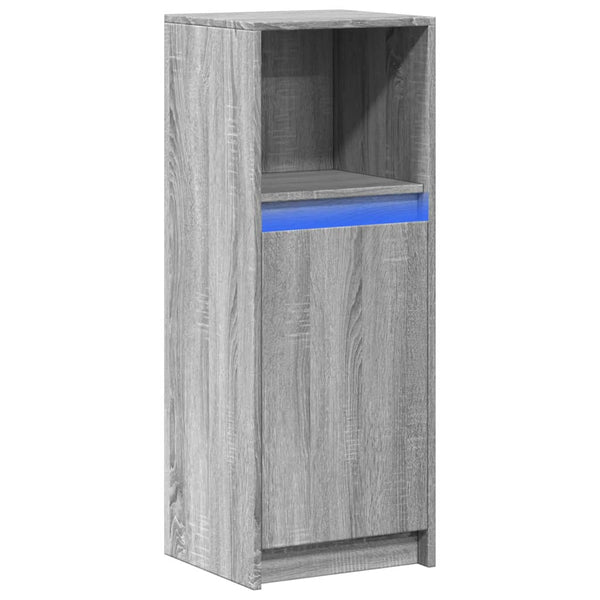 Graues Sideboard mit LED-Beleuchtung Rachelle 38x34x100cm (Holz)