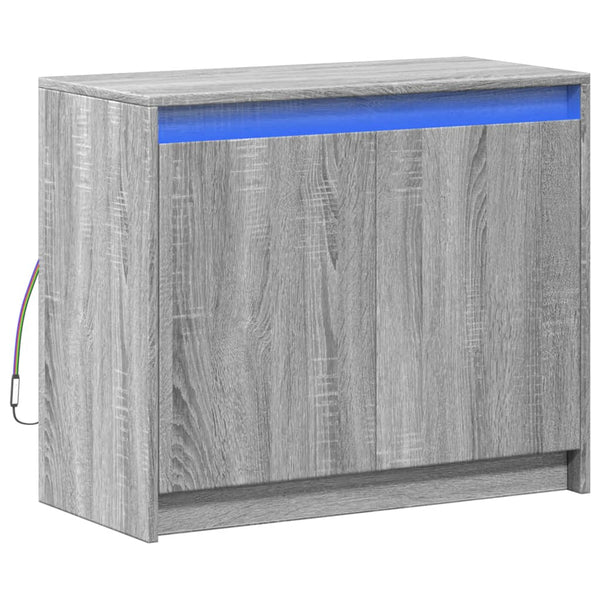 Graues Sideboard mit LED-Beleuchtung Tanin 72x34x61cm (Holz)