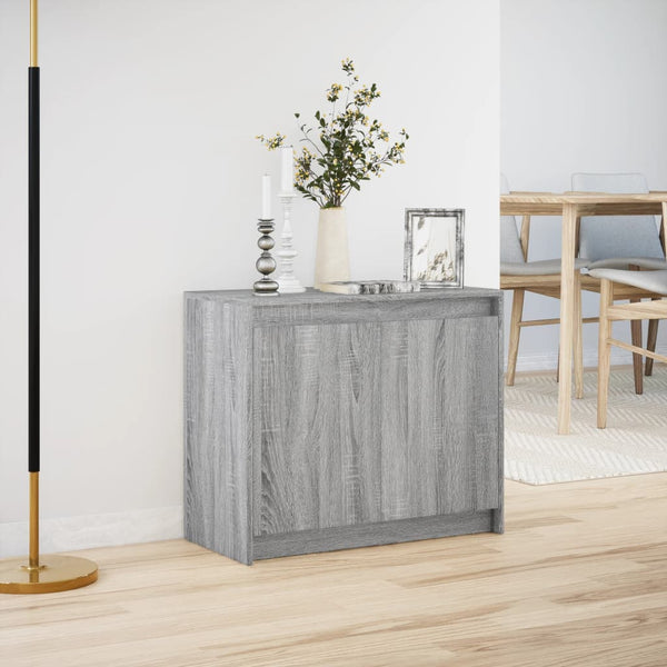 Graues Sideboard mit LED-Beleuchtung Tanin 72x34x61cm (Holz)