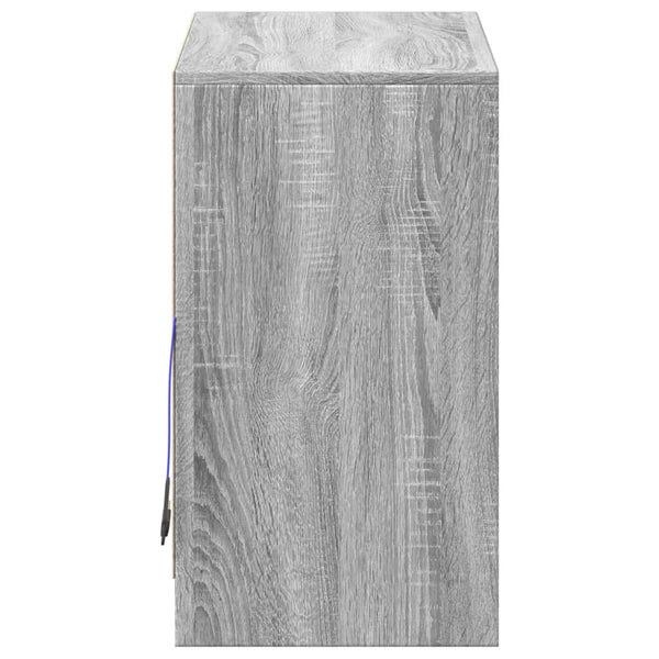 Graues Sideboard mit LED-Beleuchtung Tanin 72x34x61cm (Holz)