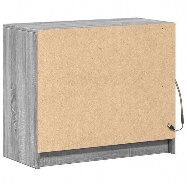 Graues Sideboard mit LED-Beleuchtung Tanin 72x34x61cm (Holz)