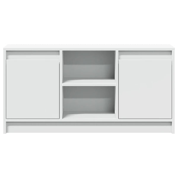 Weißer TV-Schrank mit LED-Beleuchtung Basch 100x34x50cm (Holz)