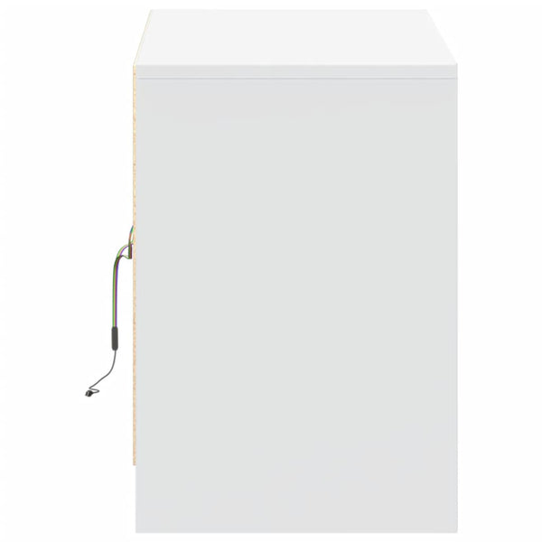 Weißer TV-Schrank mit LED-Beleuchtung Basch 100x34x50cm (Holz)