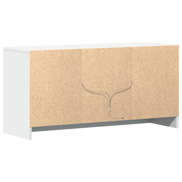 Weißer TV-Schrank mit LED-Beleuchtung Basch 100x34x50cm (Holz)