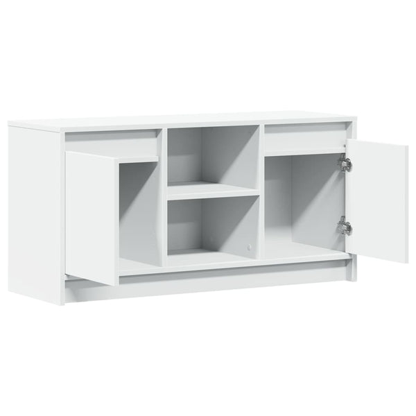 Weißer TV-Schrank mit LED-Beleuchtung Basch 100x34x50cm (Holz)