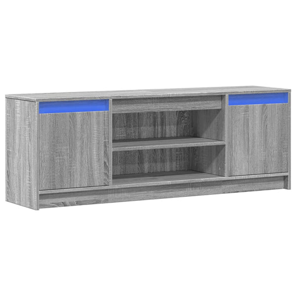 Harmaa tv-taso led-valoilla Basch 139,5x34x50cm (puinen)