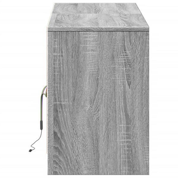 Harmaa tv-taso led-valoilla Basch 139,5x34x50cm (puinen)
