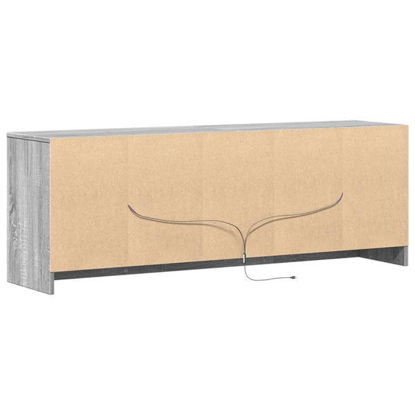 Harmaa tv-taso led-valoilla Basch 139,5x34x50cm (puinen)