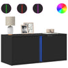 Schwarzer TV-Wandschrank Diora 80x31x35cm (mit LED-Beleuchtung)