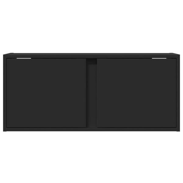 Schwarzer TV-Wandschrank Diora 80x31x35cm (mit LED-Beleuchtung)