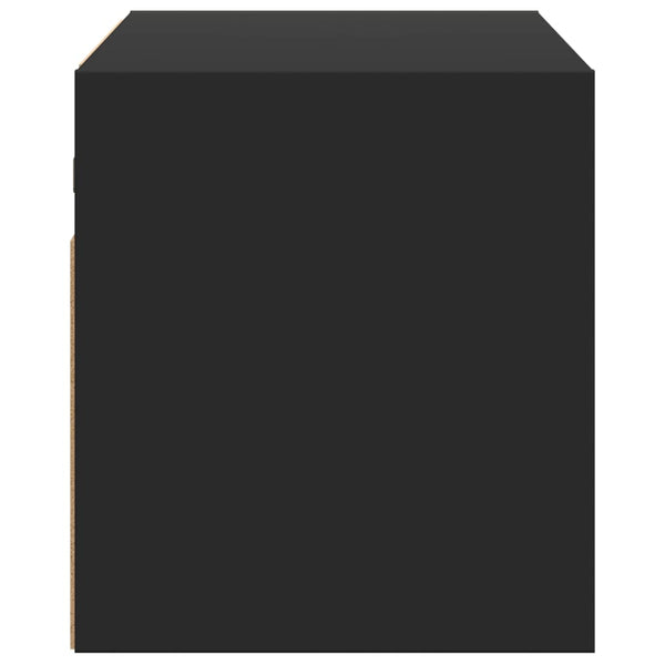 Schwarzer TV-Wandschrank Diora 80x31x35cm (mit LED-Beleuchtung)