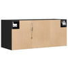 Schwarzer TV-Wandschrank Diora 80x31x35cm (mit LED-Beleuchtung)