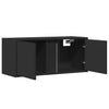 Schwarzer TV-Wandschrank Diora 80x31x35cm (mit LED-Beleuchtung)
