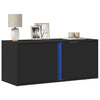 Schwarzer TV-Wandschrank Diora 80x31x35cm (mit LED-Beleuchtung)