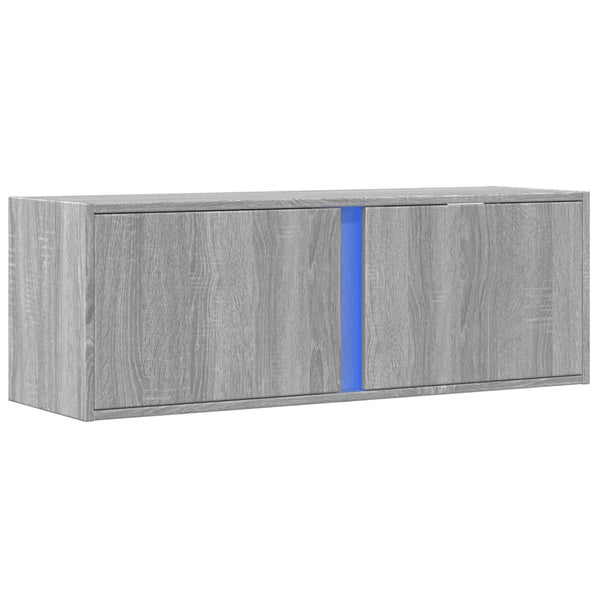 Harmaa tv-seinäkaappi Diora 100x31x35cm (led-valoilla sonoma)
