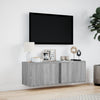 Harmaa tv-seinäkaappi Diora 100x31x35cm (led-valoilla sonoma)