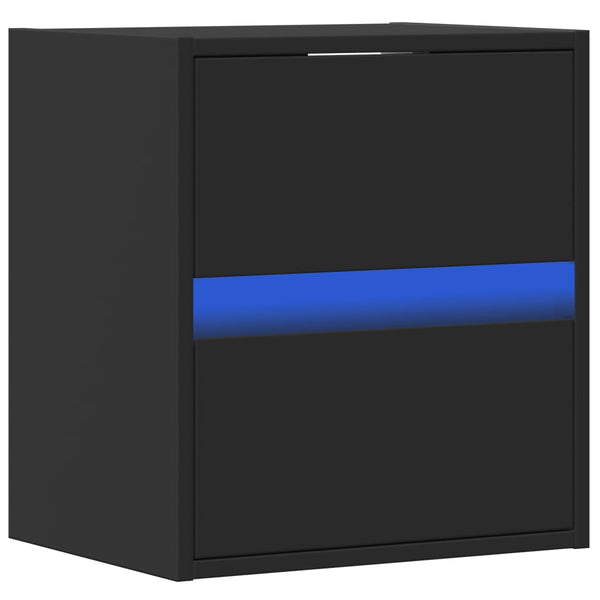 Musta tv-seinäkaappi Awwad 41x31x45cm (led-valoilla)